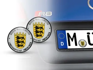 TÜV Kennzeichen-Sticker Landeshauptstadt Emmendingen Nummernschild Plakette